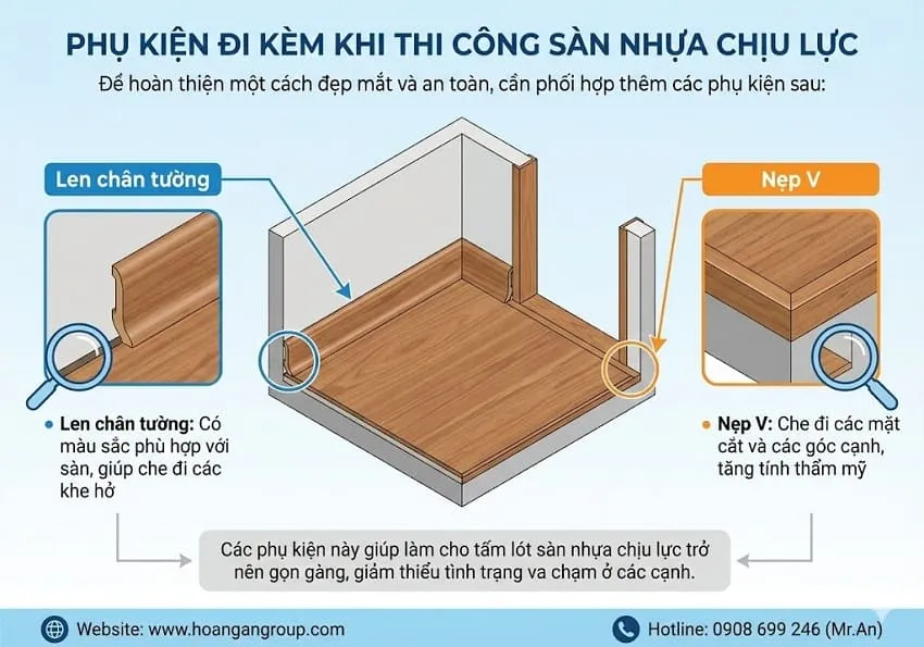 Phụ Kiện Đi Kèm Khi Thi Công Sàn Nhựa Chịu Lực