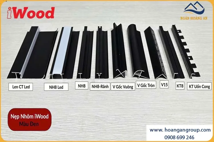 Phụ Kiện Nẹp Nhôm Ốp Tấm Than Tre iWood Màu Đen