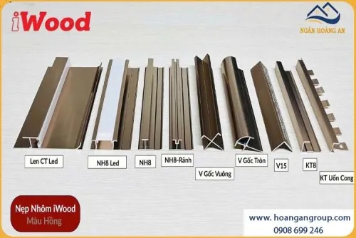 Phụ Kiện Nẹp Nhôm Ốp Tấm Than Tre iWood Màu Hồng