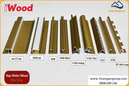 Phụ Kiện Nẹp Nhôm Ốp Tấm Than Tre iWood Màu Vàng