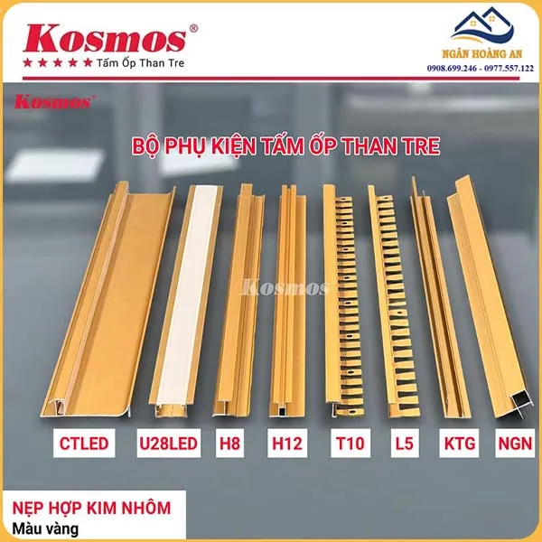 Nẹp Nhôm Tấm Ốp Than Tre Màu Vàng Nẹp Nhôm Tấm Ốp Than Tre Màu Vàng