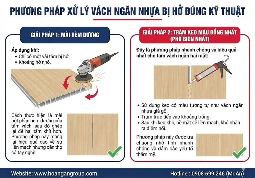 Phương Pháp Xử Lý Vách Ngăn Nhựa Bị Hở Đúng Kỹ Thuật Phương Pháp Xử Lý Vách Ngăn Nhựa Bị Hở Đúng Kỹ Thuật