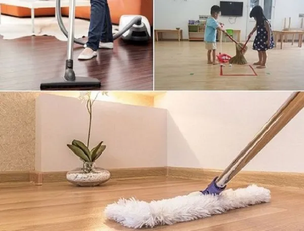 Bạn Nên Thường Xuyên Quét Dọn Và Lau Chùi Sàn Nhựa Hèm Khóa