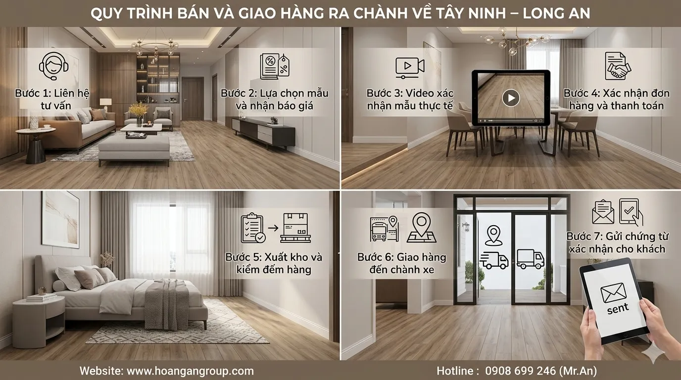 Quy Trình Bán Và Giao Hàng Ra Chành Về Tây Ninh – Long An Quy Trình Bán Và Giao Hàng Ra Chành Về Tây Ninh – Long An