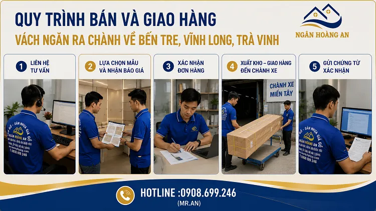 Quy Trình Bán Và Giao Hàng Vách Ngăn Ra Chành Về Bến Tre, Vĩnh Long, Trà Vinh Quy Trình Bán Và Giao Hàng Vách Ngăn Ra Chành Về Bến Tre, Vĩnh Long, Trà Vinh