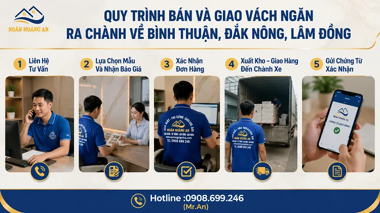 Quy Trình Bán Và Giao Vách Ngăn Ra Chành Về Bình Thuận, Đắk Nông, Lâm Đồng Quy Trình Bán Và Giao Vách Ngăn Ra Chành Về Bình Thuận, Đắk Nông, Lâm Đồng