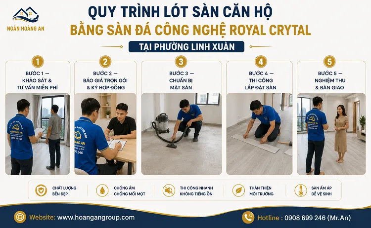 Các Bước Thi Công Lót Sàn Căn Hộ Sàn Đá Công Nghệ Royal Crytal Tại Phường Linh Xuân TPHCM Các Bước Thi Công Lót Sàn Căn Hộ Sàn Đá Công Nghệ Royal Crytal Tại Phường Linh Xuân TPHCM