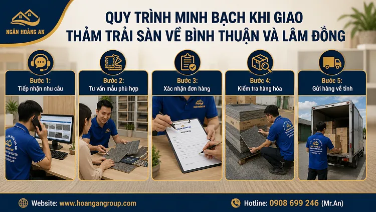 Quy Trình Minh Bạch Khi Giao Thảm Trải Sàn Về Bình Thuận Và Lâm Đồng Quy Trình Minh Bạch Khi Giao Thảm Trải Sàn Về Bình Thuận Và Lâm Đồng