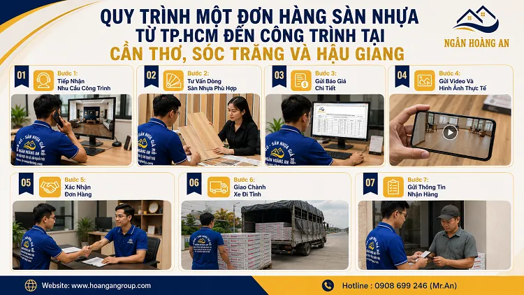 Quy Trình Một Đơn Hàng Sàn Nhựa Từ TP.HCM Đến Công Trình Tại Cần Thơ, Sóc Trăng Và Hậu Giang