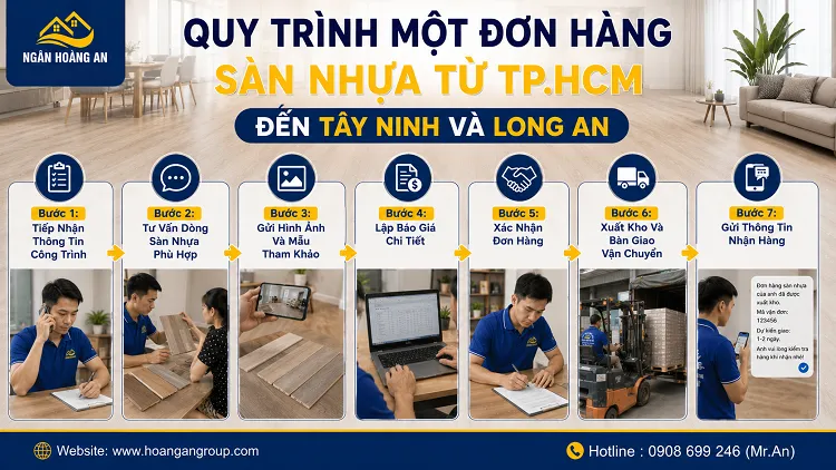Quy Trình Một Đơn Hàng Sàn Nhựa Từ TP.HCM Đến Tây Ninh Và Long An