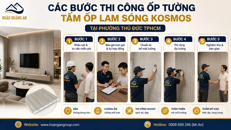 Quy Trình Ốp Tường Tấm Ốp Lam Sóng Kosmos Tại Phường Thủ Đức — 5 Bước Chuẩn