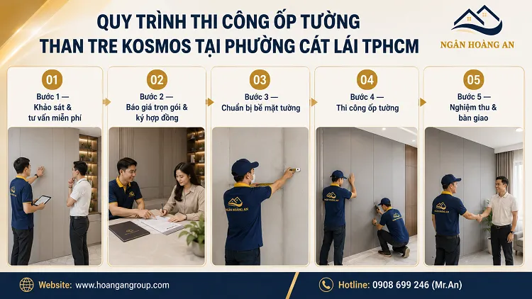 Quy Trình Thi Công Ốp Tường Than Tre Kosmos Tại Phường Cát Lái TPHCM