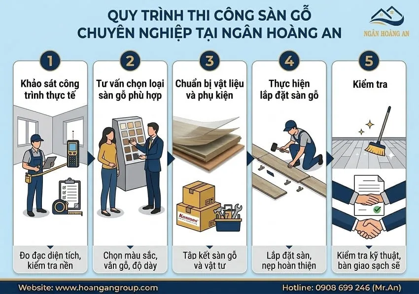 Quy Trình Thi Công Sàn Gỗ Chuyên Nghiệp Tại Ngân Hoàng An Quy Trình Thi Công Sàn Gỗ Chuyên Nghiệp Tại Ngân Hoàng An