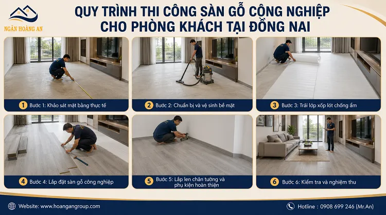 Quy Trình Thi Công Sàn Gỗ Công Nghiệp Cho Phòng Khách Tại Đồng Nai Quy Trình Thi Công Sàn Gỗ Công Nghiệp Cho Phòng Khách Tại Đồng Nai