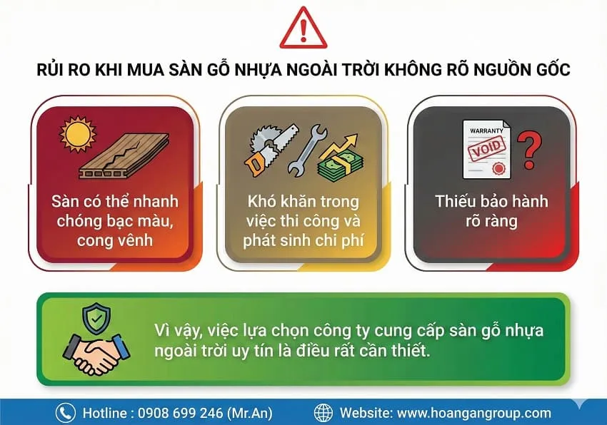 Rủi Ro Khi Mua Sàn Gỗ Nhựa Ngoài Trời Không Rõ Nguồn Gốc