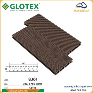 Sàn Ban Công Gỗ Nhựa Ngoài Trời Glotex GL631 Coffee