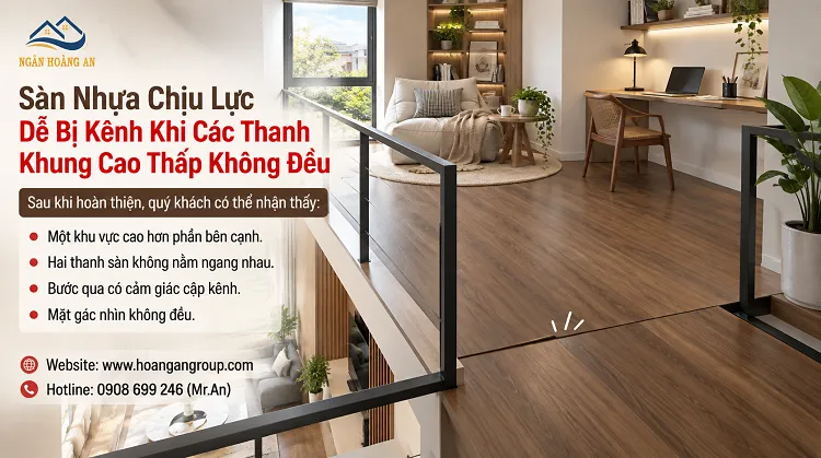 Sàn Nhựa Chịu Lực Dễ Bị Kênh Khi Các Thanh Khung Cao Thấp Không Đều