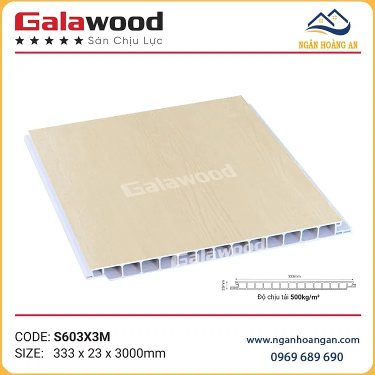 Sàn Chịu Lực Nhựa Giả Gỗ Làm Gác Lửng Galawood S603X3M Sàn Chịu Lực Nhựa Giả Gỗ Làm Gác Lửng Galawood S603X3M