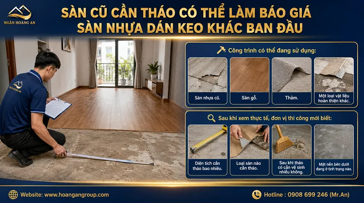 Sàn Cũ Cần Tháo Có Thể Làm Báo Giá Sàn Nhựa Dán Keo Khác Ban Đầu