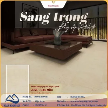 Sàn Đá Công Nghệ Hèm Khóa SPC Royal Crystal RCFS007-3