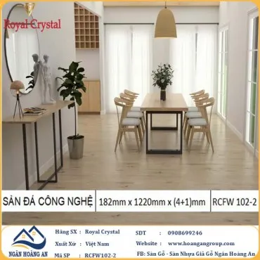 Sàn Đá Công Nghệ Giả Gỗ Hèm Khóa SPC Royal Crystal RCFW102-2 (S01)