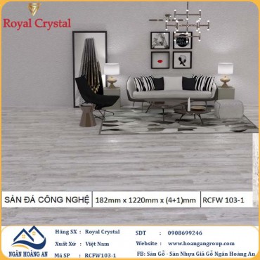 Sàn Đá Công Nghệ Giả Gỗ Hèm Khóa SPC Royal Crystal RCFW103-1 (S01)