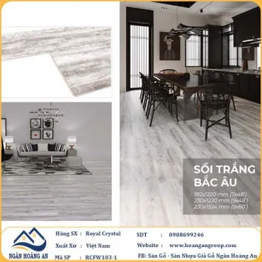 Sàn Đá Công Nghệ Giả Gỗ Hèm Khóa SPC Royal Crystal RCFW103-1 (S03)