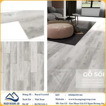 Sàn Đá Công Nghệ Giả Gỗ Hèm Khóa SPC Royal Crystal RCFW104-1 (S03)