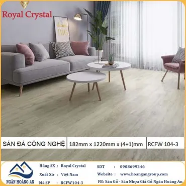 Sàn Đá Công Nghệ Giả Gỗ Hèm Khóa SPC Royal Crystal RCFW104-3 (S01)