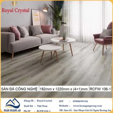 Sàn Đá Công Nghệ Giả Gỗ Hèm Khóa SPC Royal Crystal RCFW106-1 (S01)