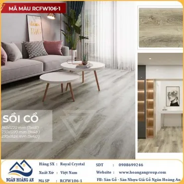 Sàn Đá Công Nghệ Giả Gỗ Hèm Khóa SPC Royal Crystal RCFW106-1 (S03)