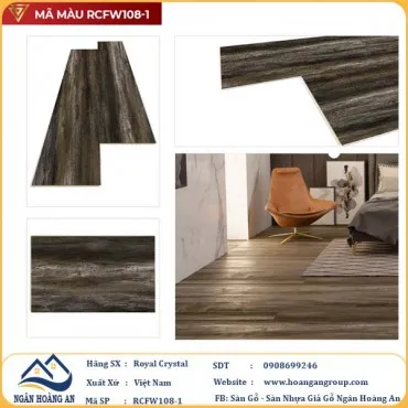 Sàn Đá Công Nghệ Giả Gỗ Hèm Khóa SPC Royal Crystal RCFW108-1 (S02)