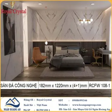 Sàn Đá Công Nghệ Giả Gỗ Hèm Khóa SPC Royal Crystal RCFW108-1 (S01)
