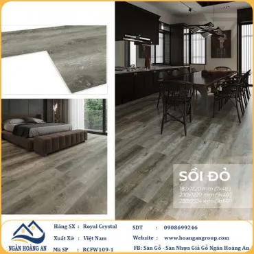 Sàn Đá Công Nghệ Giả Gỗ Hèm Khóa SPC Royal Crystal RCFW109-1 (S03)