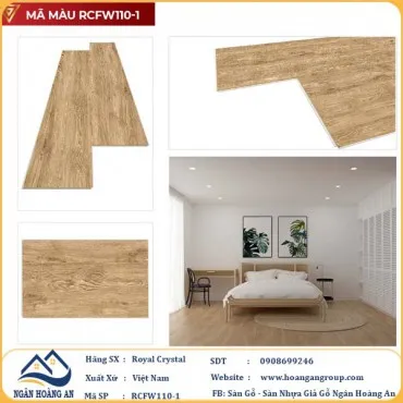 Sàn Đá Công Nghệ Giả Gỗ Hèm Khóa SPC Royal Crystal RCFW110-1 (S02)