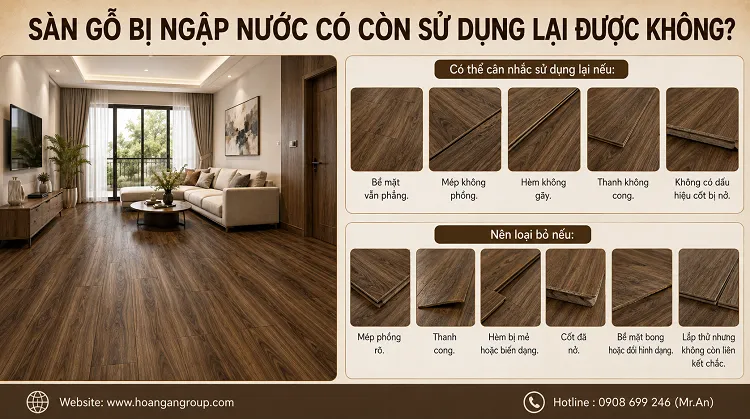 Sàn Gỗ Bị Ngập Nước Có Còn Sử Dụng Lại Được Không?
