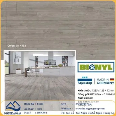 Sàn Gỗ Công Nghiệp Binyl BNK392 dày 12mm