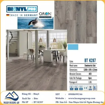 Sàn Gỗ Công Nghiệp Binyl BTK297 dày 12mm