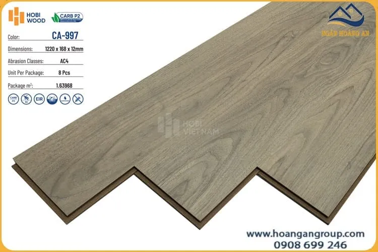 Sàn Gỗ Công Nghiệp Hobi Carb CA-997 Dày 12mm