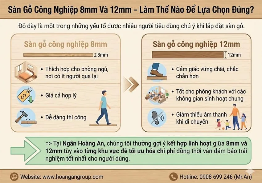Sàn Gỗ Công Nghiệp 8mm Và 12mm – Làm Thế Nào Để Lựa Chọn Đúng? Sàn Gỗ Công Nghiệp 8mm Và 12mm – Làm Thế Nào Để Lựa Chọn Đúng?