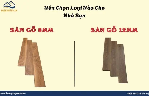 Sàn Gỗ Công Nghiệp 8mm Hay 12mm? Nên Chọn Loại Nào Cho Nhà Bạn