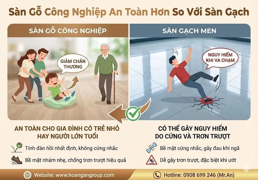 Sàn Gỗ Công Nghiệp An Toàn Hơn So Với Sàn Gạch Sàn Gỗ Công Nghiệp An Toàn Hơn So Với Sàn Gạch