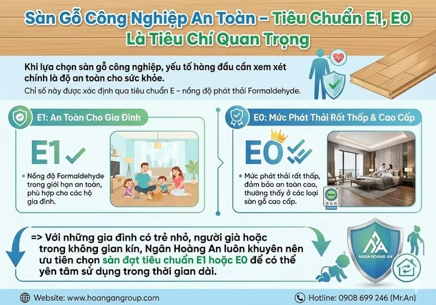 Sàn Gỗ Công Nghiệp An Toàn – Tiêu Chuẩn E1, E0 Là Tiêu Chí Quan Trọng Sàn Gỗ Công Nghiệp An Toàn – Tiêu Chuẩn E1, E0 Là Tiêu Chí Quan Trọng