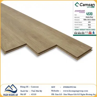 Sàn Gỗ Công Nghiệp Camsan Hèm V 4510 12mm