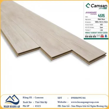 Sàn Gỗ Công Nghiệp Camsan Hèm V 4515 12mm