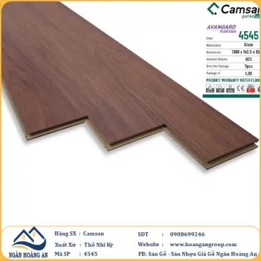 Sàn Gỗ Công Nghiệp Camsan Hèm V 4545 12mm