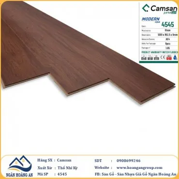 Sàn Gỗ Công Nghiệp Camsan Hèm V 4545 8mm