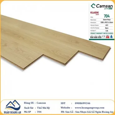 Sàn Gỗ Công Nghiệp Camsan Hèm Phẳng 704 8mm
