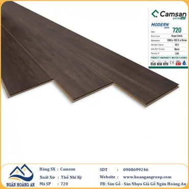 Sàn Gỗ Công Nghiệp Camsan Hèm V 720 8mm