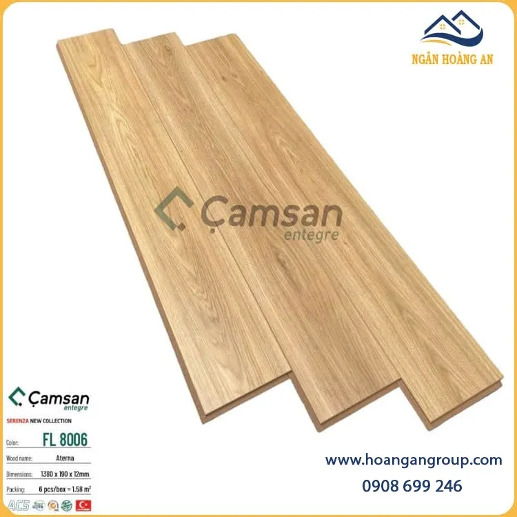 Sàn Gỗ Công Nghiệp Camsan Thổ Nhỉ Kỳ 12mm 8006